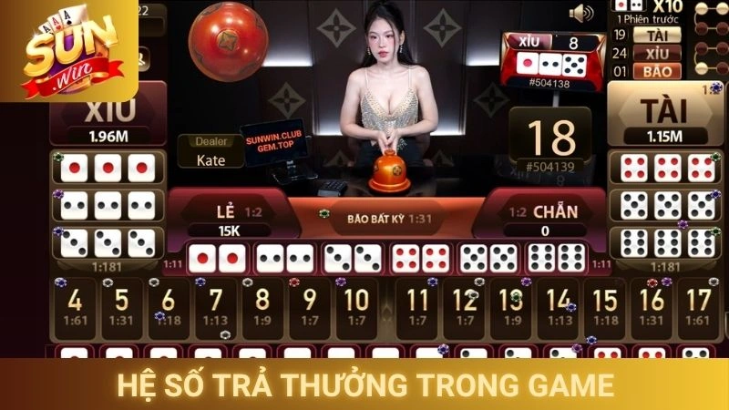 Cách Chơi Sicbo Sunwin - Hướng Dẫn Lắc Xí Ngầu Cho Người Mới 2 Hệ số trả thưởng trong game