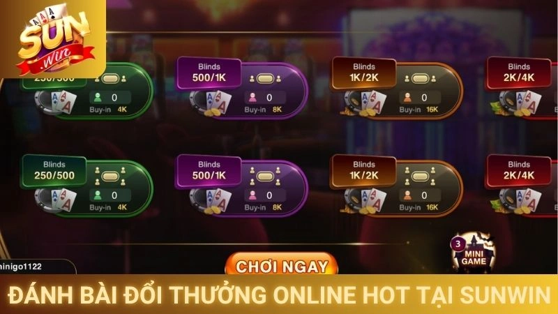 Game Bài Đổi Thưởng Sunwin - Sân Chơi Trí Tuệ Đỉnh Cao 3 Trò chơi đánh bài đổi thưởng online hot tại Sunwin