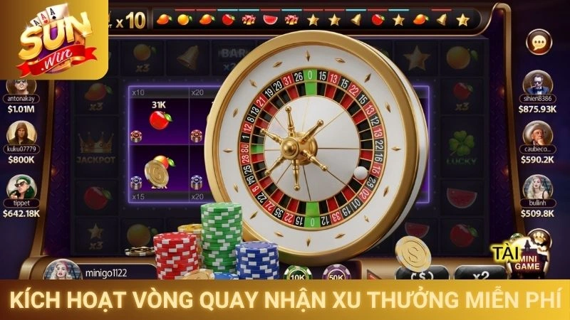 Vòng Quay May Mắn Sunwin - Cơ Hội Nhận Thưởng Mỗi Ngày 2 Kích hoạt vòng quay nhận xu thưởng miễn phí